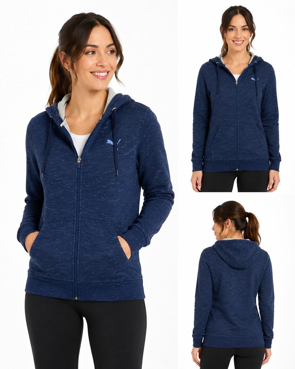 PUMA Women’s Blue Full Zip Hoodie Jacket Size Medium Lightweight Sweatshirt